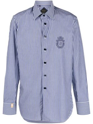 Billionaire chemise rayée à broderies - Bleu