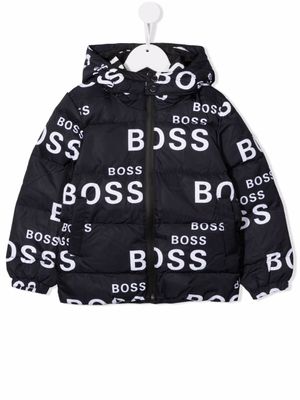 BOSS Kidswear doudoune à logo imprimé - Noir
