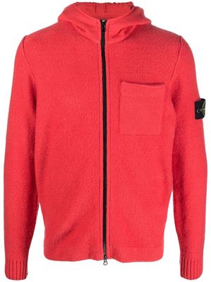 Stone Island hoodie zippé à patch Compass - Rouge