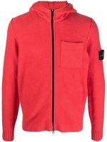 Stone Island hoodie zippé à patch Compass - Rouge
