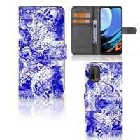 Telefoonhoesje met Naam Xiaomi Redmi 9T | Poco M3 Angel Skull Blauw