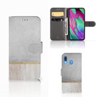 Samsung Galaxy A40 | Book Style Case | Wood Concrete