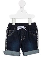 Aigner Kids short en jean à bande logo - Bleu