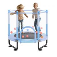 VEVOR Kindertrampoline Buitentrampoline Mini Leisure Trampoline 1545 mm voor peuters met veiligheidsnet en basketbalring, verjaardagscadeau Kerstspeelgoed voor kinderen vanaf 3 jaar Blauw