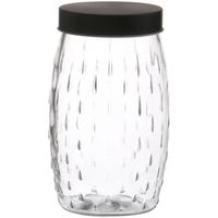 Urban Living Voorraadpot/bewaarpot Mora - 2L - glas - zwart - D13 x H22 cm - Voorraadpot - thumbnail