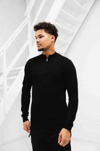 Pure Path Essential Knitwear Halfzip Sweater Heren Zwart - Maat S - Kleur: Zwart | Soccerfanshop
