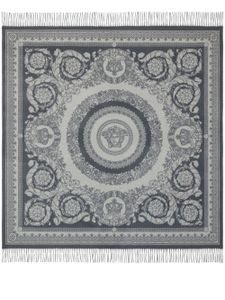 Versace couverture à motif Crete de Fleur - Gris