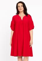 Yoek Jurk geplooid | Rood | Maat 54/56