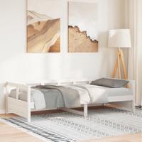 Slaapbank zonder matras 90x200 cm massief grenenhout wit