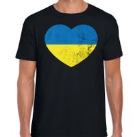 Oekraine hart t-shirt zwart heren - Oekraine shirt met Oekraiense vlag