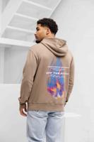 Off The Pitch Burning Flower Hoodie Heren Bruin - Maat XS - Kleur: Bruin | Soccerfanshop