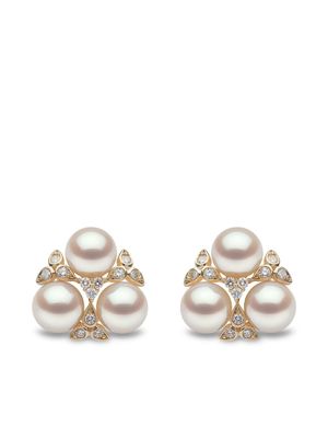 Yoko London boucles d'oreilles Raindrop Akoya en or jaune