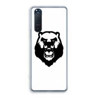 Angry Bear (white): Sony Xperia 5 II Transparant Hoesje
