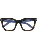 TOM FORD Eyewear lunettes de vue à plaque logo - Marron