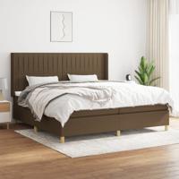 Boxspring met matras stof donkerbruin 200x200 cm