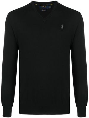 Polo Ralph Lauren pull en coton à logo brodé - Noir