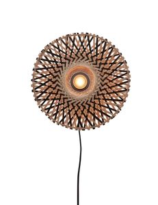 GOOD&MOJO Wandlamp 'Kalimantan' Bamboe, 30cm, kleur Naturel/Zwart