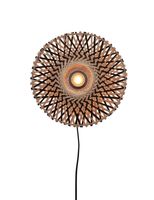 GOOD&MOJO Wandlamp 'Kalimantan' Bamboe, 30cm, kleur Naturel/Zwart