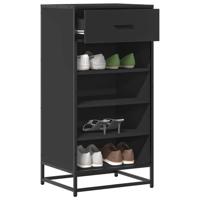 VidaXL Schoenenrek 48x38x97,5 cm bewerkt hout zwart