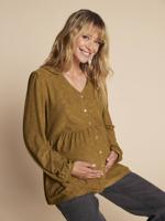 Blouse voor zwangerschap en borstvoeding olijf