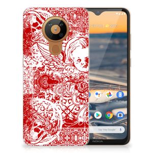 Silicone Back Case Nokia 5.3 Angel Skull Rood