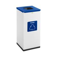 Afvalbak - 60 L - wit - papieren etiket