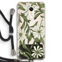 Wit bloemenpatroon: Xiaomi Redmi 5 Transparant Hoesje met koord