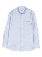 DONDUP KIDS chemise rayée à plaque logo - Bleu - thumbnail