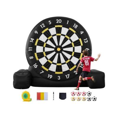 VEVOR Opblaasbaar Voetbal Dartbord 2.44 m met 9 Kickballs Dartbord Spel