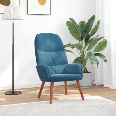 Relaxstoel fluweel blauw