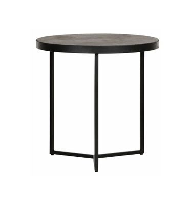 MUST Living Bijzettafel 'Harmony' Leder en metaal, 50cm