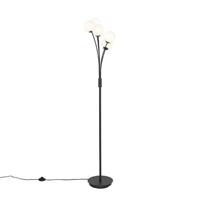 QAZQA Moderne vloerlamp zwart met opaal glas 5-lichts - Athens - thumbnail