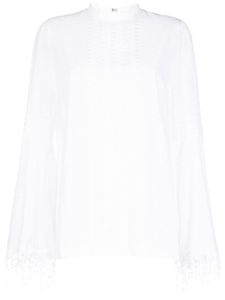 Andrew Gn blouse à empiècements en dentelle - Blanc