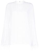 Andrew Gn blouse à empiècements en dentelle - Blanc