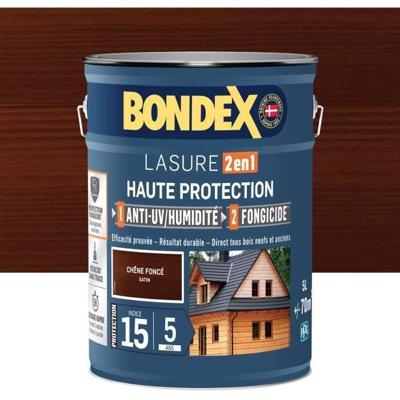 2 in 1 Hoge beschermingsbeits - Donker satijn eiken - BONDEX - 5 L