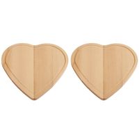 2x Hartvormige houten snijplanken/serveerplanken 16 cm