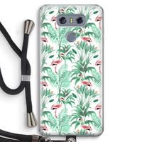 Flamingo bladeren: LG G6 Transparant Hoesje met koord