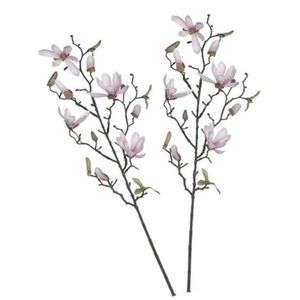 2x Licht roze Magnolia/beverboom kunsttakken kunstplanten 80 cm