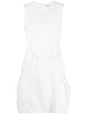Moncler robe courte en coton à design sans manches - Blanc