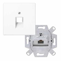 Jung computeraansluiting RJ45 inbouw datadoos CAT6 enkel met inzetplaat LS990 creme