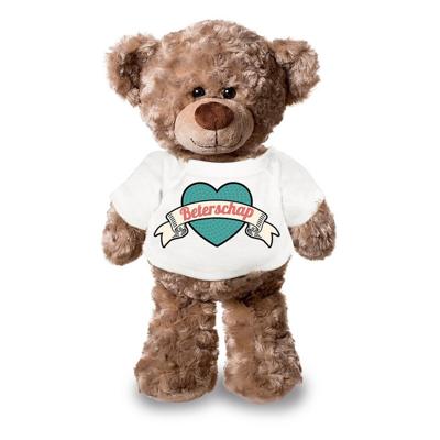 Knuffel teddybeer - beterschap - 24 cm - pluche - met shirt