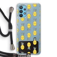 Ananas: Samsung Galaxy A32 4G Transparant Hoesje met koord