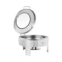 Chafing dish - rond - Royal Catering - 5.8 L - 1 brandstofcel - kijkvenster