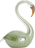 Light & Living ornament glas swan 13x8x20cm groen