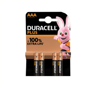 Duracell Plus Alkaline batterij AAA per 4 stuks oranje/zwart