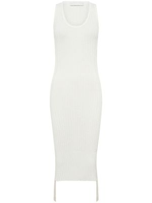 Dion Lee robe nervurée à fronces - Blanc