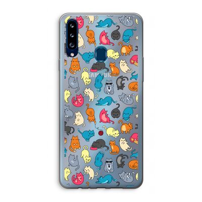 Kleurrijke katten: Samsung Galaxy A20s Transparant Hoesje