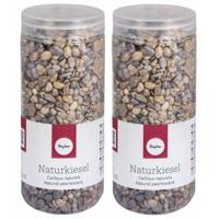 Rayher decoratie steentjes kleine kiezels - 2x - 475 ml - 5 tot 8 mm