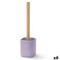 Toiletborstel Berilo Wit Groen Hout Polyresin 9,6 x 37 x 9,5 cm (6 Stuks)
