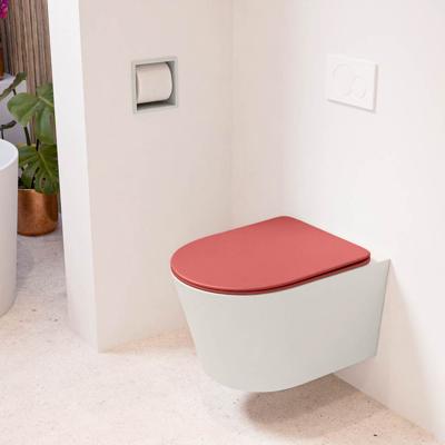 MONDIAZ LAVIE hangend toilet single fire rimless diepspoel Linen, Toiletzitting met quick-release & softclose Fire